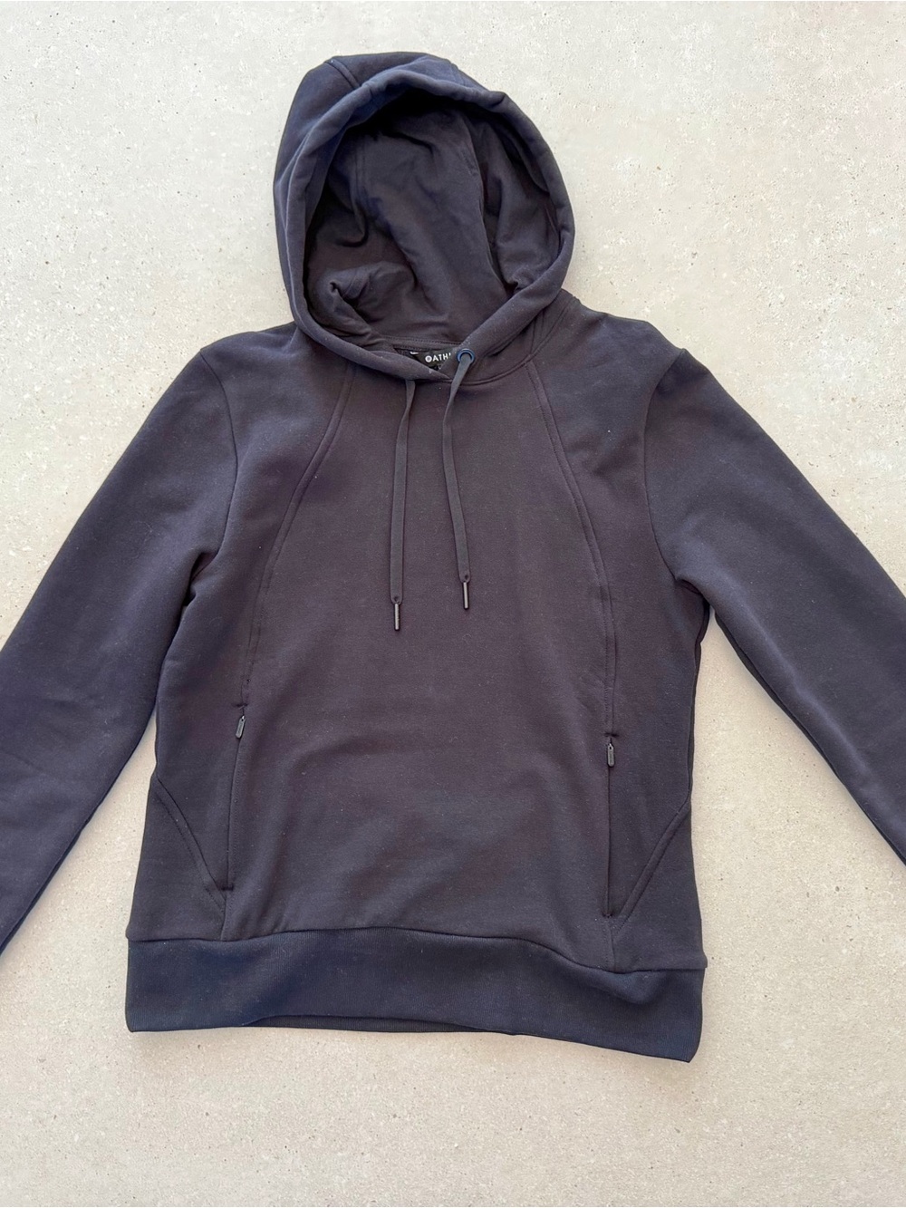 Athleta Black Hooded Pullover Sweatshirt